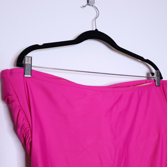 J. CREW NEW Gemma Ruched Bandeau One-Piece Swimsuit Radiant Fuchsia Women's 20 - Picture 8 of 14